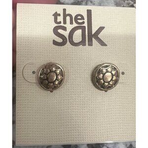 The Sak‎ Gold Flower Stud Earrings NEW